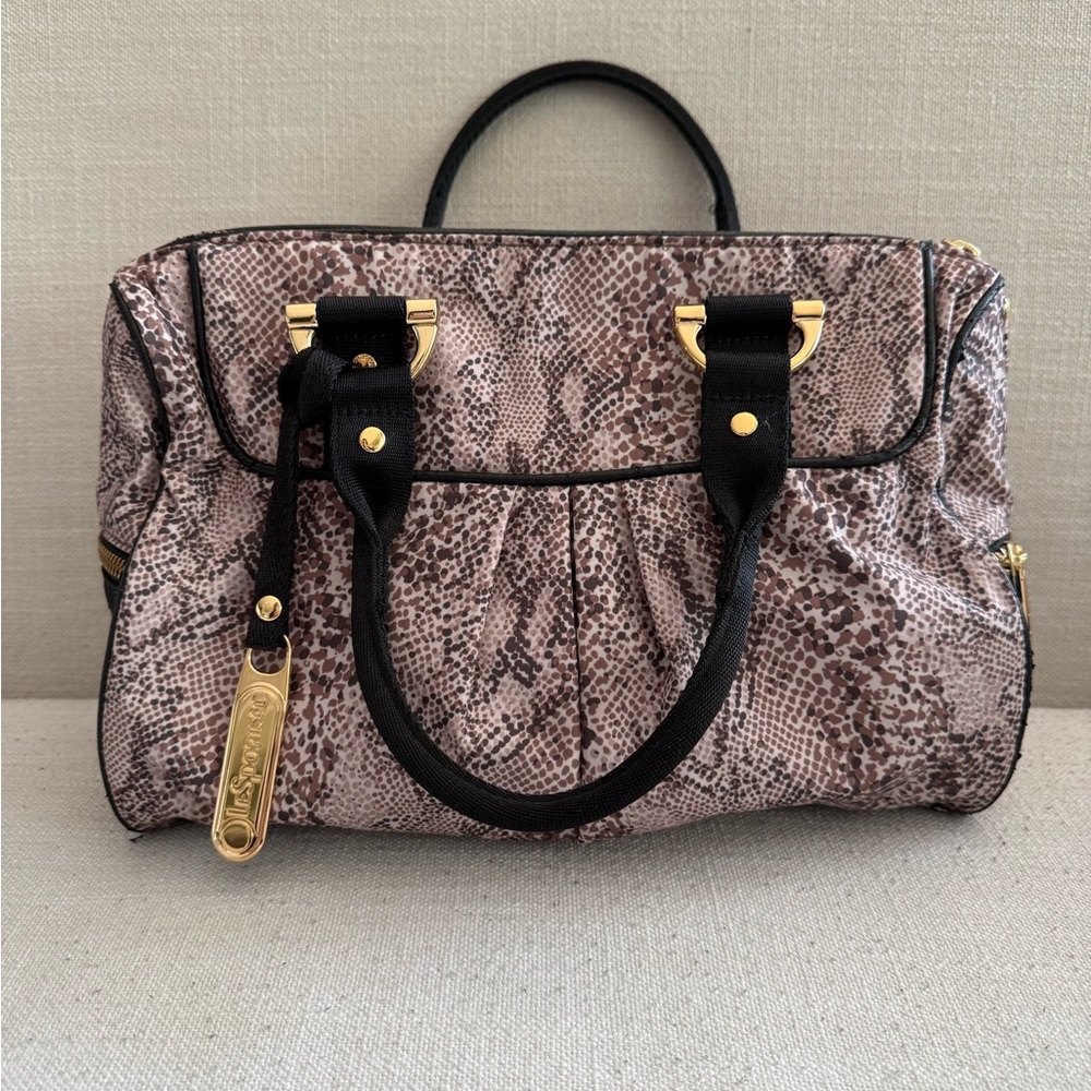 Lesportsac Snake Print Satchel with Crossbody Strap